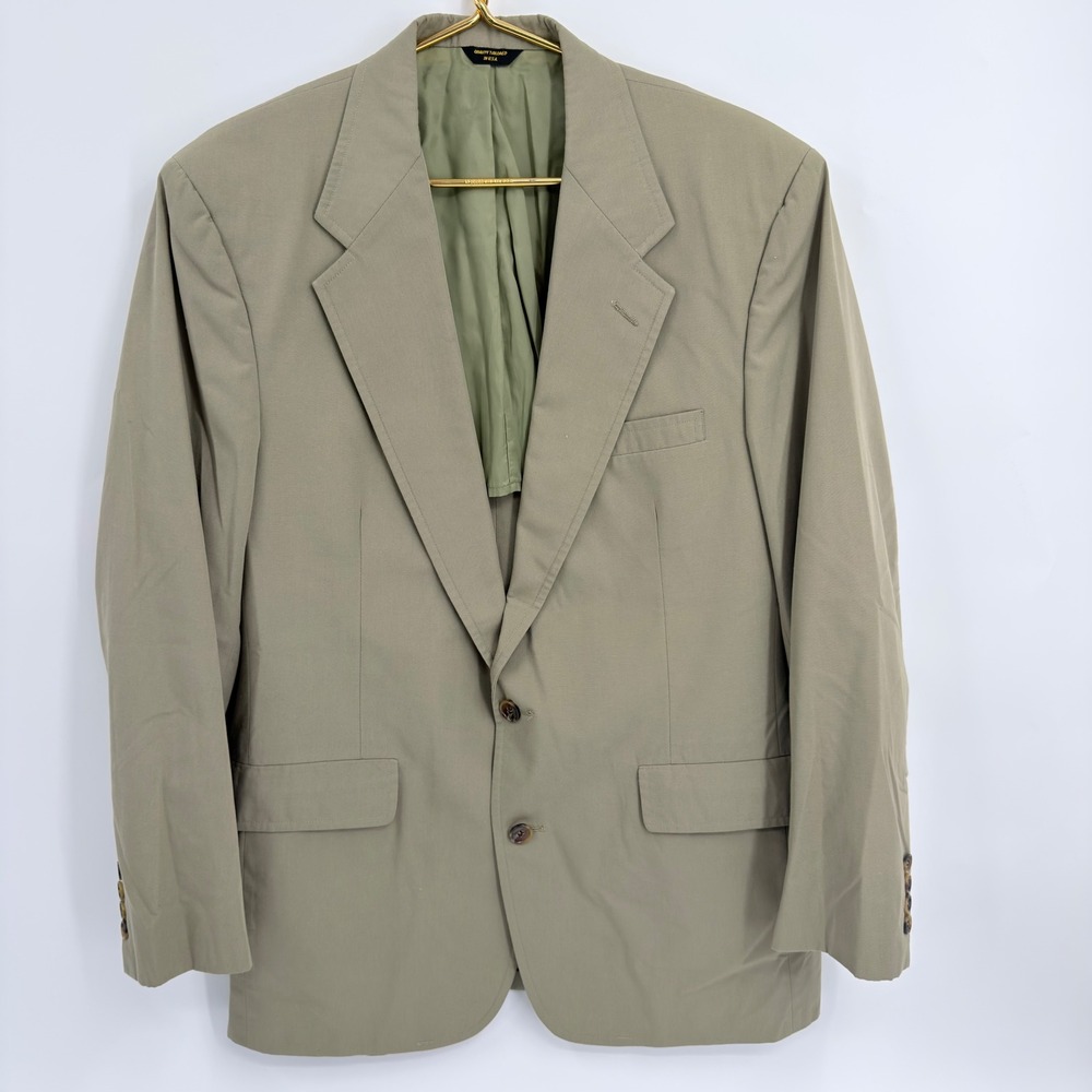 Haspel Sport Coat Blazer Vintage Men Large Olive Green